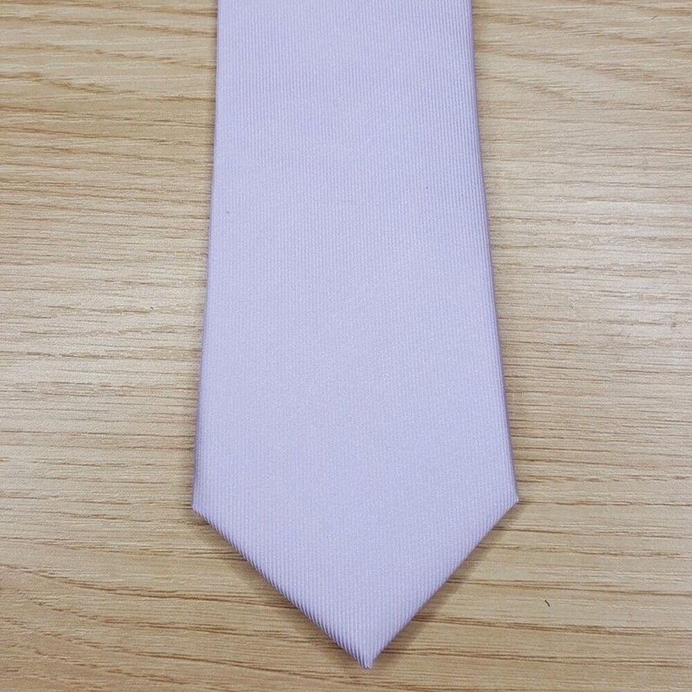 CALVIN KLEIN Mens Neck Tie Solid Lilac Slim Pointed Classic Recycled Polyester
